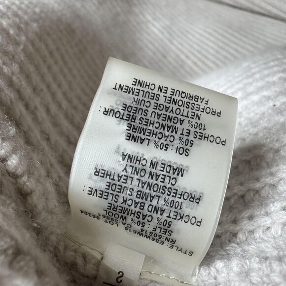 Elie Tahari Sweater Womens Small Gray Open Front Cardigan Wool Cashmere Ribbed - Picture 8 of 12